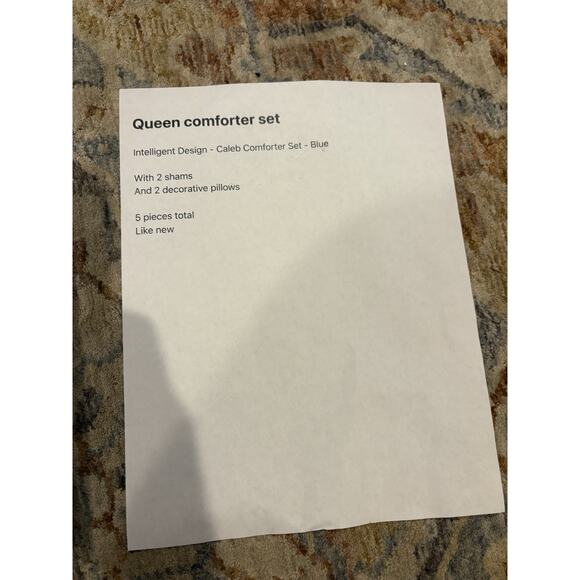 Mint Intelligent Design Caleb Comforter Set Blue 5 Total Pieces - Picture 8 of 8